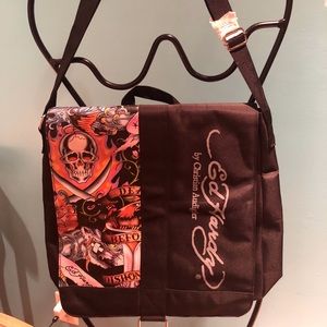 NWOT Ed Hardy Canvas Crossbody Bag